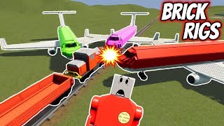CAN THREE GIANT PLANES STOP THE BRICK RIGS TRAIN? | Multiplayer Brick Rigs Gameplay In Lego City
