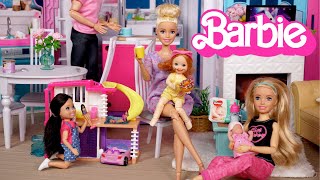 Barbie & Ken Doll Family New Baby Morning Routine
