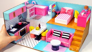 DIY Miniature Cardboard House #29   bathroom, kitchen, bedroom, living room for a family
