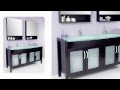 Fresca Infinito Modern Bathroom Vanity w/ Tempered Glass Double Sink & Countertop - FVN3307ES