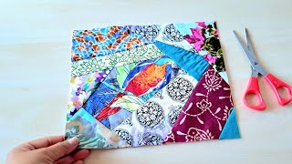 ✂️Stitch and Flip quilt block tutorial !!quilting with Scraps fabric.