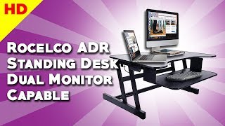 Rocelco ADR Standing Desk - Height Adjustable Sit Stand Desk Converter - Dual Monitor Capable