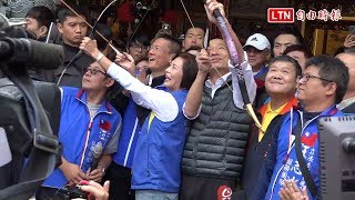 國民黨總統參選人韓國瑜  陪同立委候選人汪志冰參拜天母三玉宮