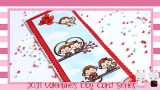 2021 Valentine's Day Card Series One Layer Slimline