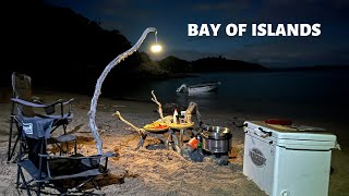 CAMPING in the Bay Of Islands | CATCHING and COOKING our DINNER!! PART 1