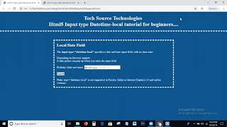 Html5 Input type datetime-local | Input type = "datetime-local" | Html5 Input types