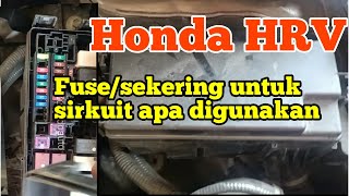 Fungsi fuse/sekering di box fuse kabin mesin honda HRV