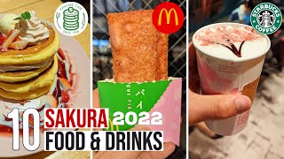 10 Delicious Cherry Blossom Food \u0026 Drinks Japan 2022 | Starbucks Sakura Latte, McDonald's Sakura Pie