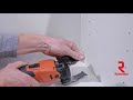 how to accurately cut out a precise lateral access hole from one kitchen cabinet to another