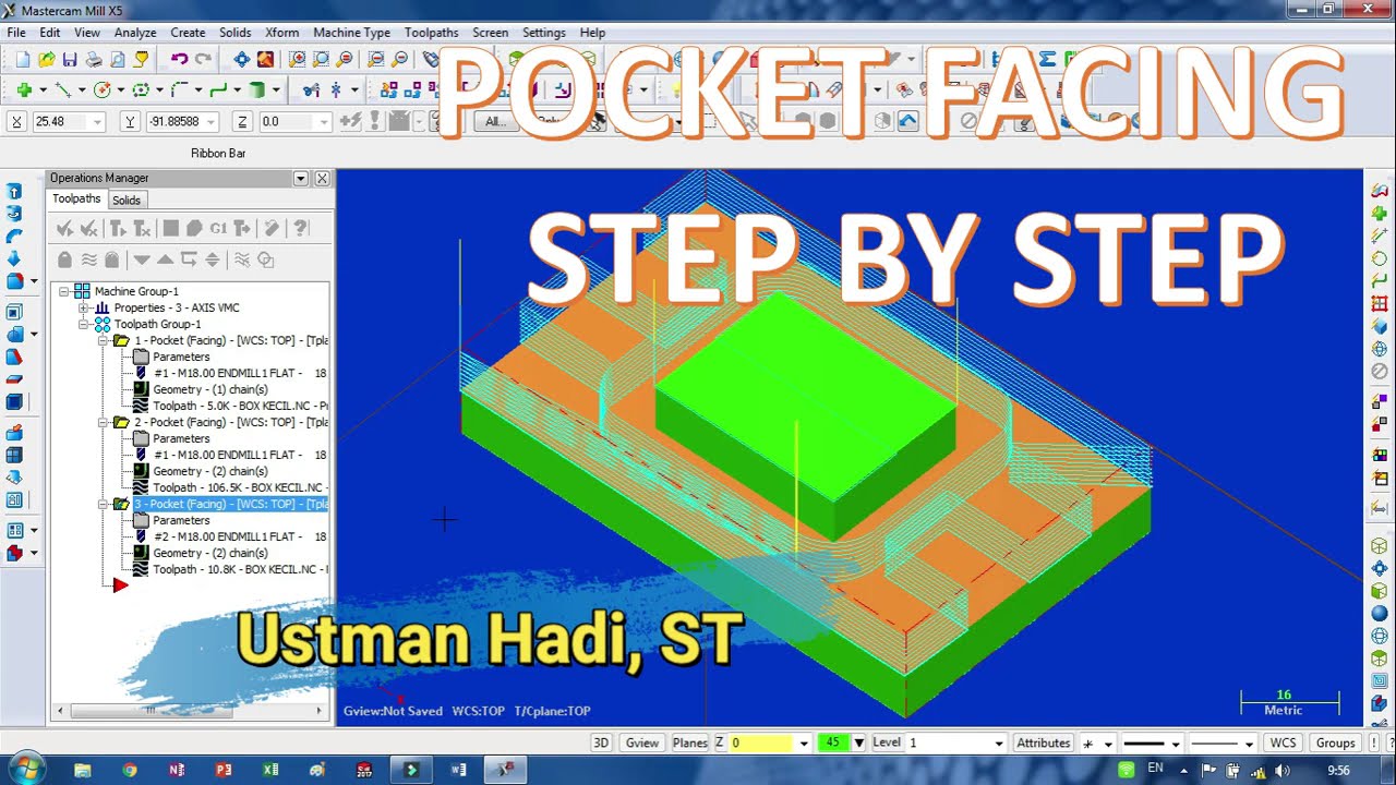 Mastercam X5 13 Pocket Facing Youtube