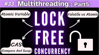 33. Lock-Free Concurrency | Compare-and-Swap | Atomic \u0026 Volatile Variables | Multithreading Part5