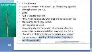 Ophthalmology Instrument Sinskey hook IOL dialer