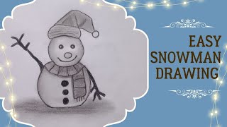 Easy snowman drawing ।How to draw snowman ☃️।