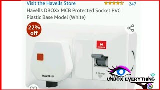 Havells DBOXx MCB Protected Socket PVC Plastic Base Model (White) Power point for home uses #power