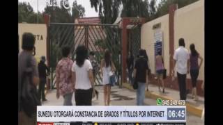 Sunedu otorgará constancia de grados y títulos por internet