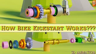 How Does Motorcycle Kickstart Work? Why More Power Is Needed For Bullet Kickstarting? (3D Animation)