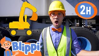 Construction Vehicle Safety for Kids with Blippi! | 2 Hours of Blippi | Educational Videos for Kids