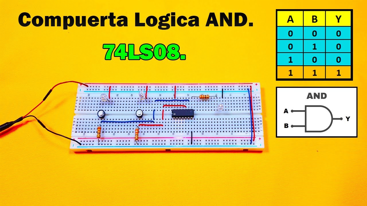 Electrónica Digital Básica, Compuerta Lógica AND, CI 74LS08. - YouTube