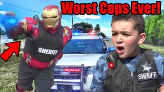 WORST COPS EVER!!! Escaped Rescue Call RUINED by Superhero Cop Recruits...