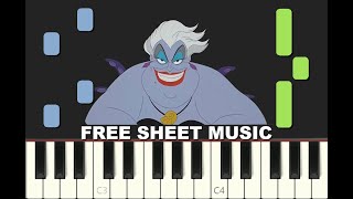 POOR UNFORTUNATE SOULS from The Little Mermaid, Disney, Piano Tutorial, FREE She