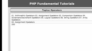 PHP Fundamental Tutorial-9 (Assignment Operators)