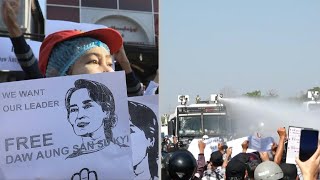 Neue Proteste in Myanmar - Polizei setzt Wasserwerfer ein | AFP