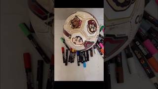 Customizing my old football with Shinchan but using Posca Markers || Panel 3 #shorts #viral