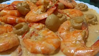 Creamy shrimp mushroom | mushroom shrimp recipe