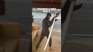 Surfer pendant la tempête Ciaran dans le port de Capbreton 🔥