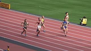 東京六大学陸上2023　女子100mタイムレース4組