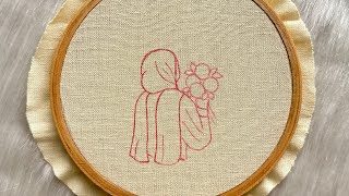 Hijabi Girl Embroidery Tutorial || Step by step Hand Embroidery tutorial for beginners 🥰 Gossamer