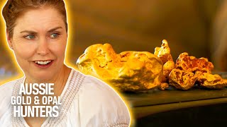 Kellie & Henri Toast To A $20,000 Gold Nugget Discovery | Aussie Gold Hunters