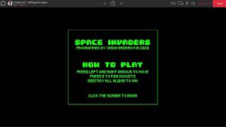 Programming Space Invaders in P5.js - Part 7 - adding game stages