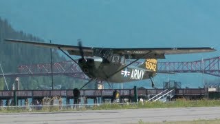 Cessna 0-1 Bird Dog approach and landing