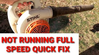 Stihl BG56C Gasoline 2 Stroke Handheld Leaf Blower Not Running Full Speed QUICK FIX Clean Muffler