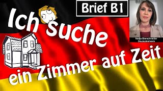 Brief B1 Ich suche eine Wohnung / ein Zimmer auf Zeit