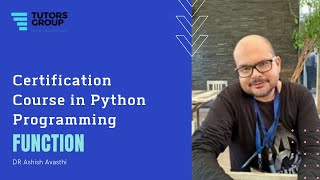 Certification Course in Python Programming | Function
