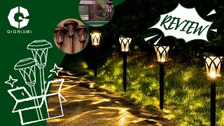 GIGALUMI Solar Pathway Lights, Walkway Lights, Outdoor Garden Decoration, 6 pack Solar Yard Lights