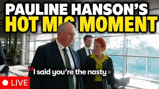 Pauline Hanson Hot Mic Moment LIVE