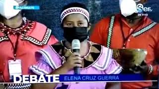 ELENA CRUZ CANDIDATA A CACIQUE GENERAL SU FLUIDEZ EN NGÄBERE ES ATINADO Y BIEN ENTONADO