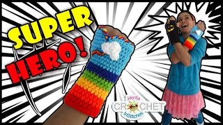 Superhero Gauntlets, Fingerless Gloves Crochet Pattern & Tutorial