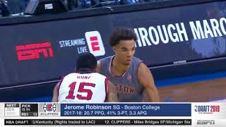 Jerome Robinson Selected 13th in the 2018 NBA Draft