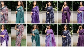 Batik Sarees available with Blissful Designs latest hand made batik material collection bathik