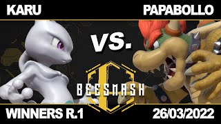 [BeeSmash #9] Karu (Mewtwo) vs. Papabollo (Bowser) - Winners Round 1 - SSBU