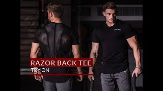 Black Razor Back Tee try on | SQUAT WOLF