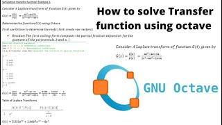 Transfer Function - Process Control Example 1 using Octave
