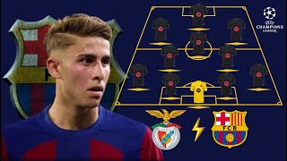 🚨 Benfica vs Barcelona: Barcelona Potential Lineup With Fermín López 🔥 Champions League 24/25