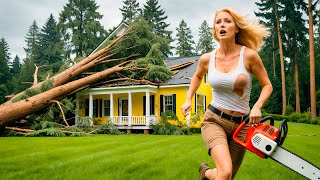 Dangerous Fastest Idiots Cutting Tree Fails Skill With Chainsaw : Tree Falling on Houses #19