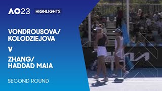 Vondrousova/Kolodziejova v Zhang/Haddad Maia Highlights | Australian Open 2023 Second Round