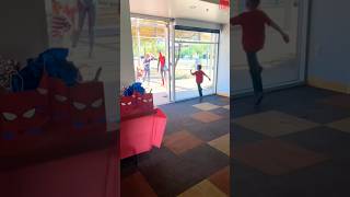 Spiderman Surprises Birthday Boy at Party#shorts